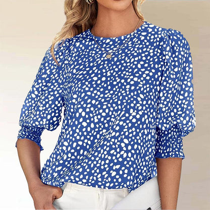 Pink Print Round Neck Top
